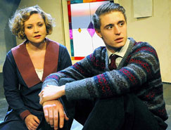 Max Irons and Olivia Darnley in Artist Descending a Staircase